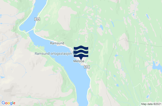 Mapa de mareas Ramsund, Norway