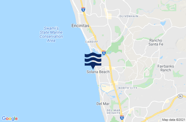 Mapa de mareas Rancho Santa Fe, United States