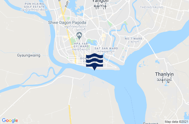 Mapa de mareas Rangoon Rangoon River, Myanmar
