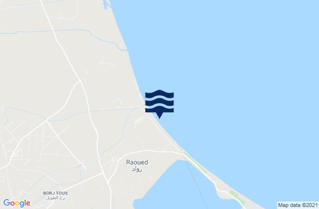 Mapa de mareas Raoued, Tunisia