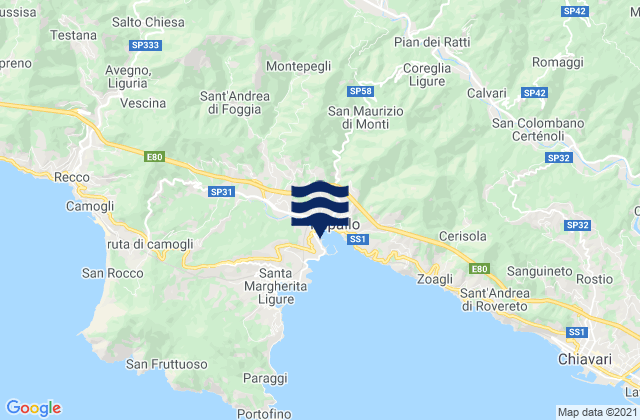 Mapa de mareas Rapallo, Italy