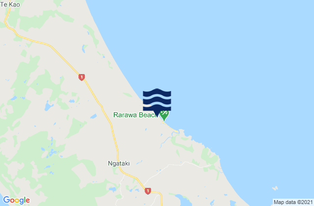 Mapa de mareas Rarawa Beach, New Zealand