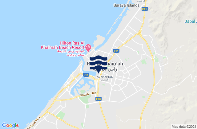 Mapa de mareas Ras Al Khaimah, Iran