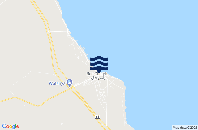 Mapa de mareas Ras Gharib, Egypt