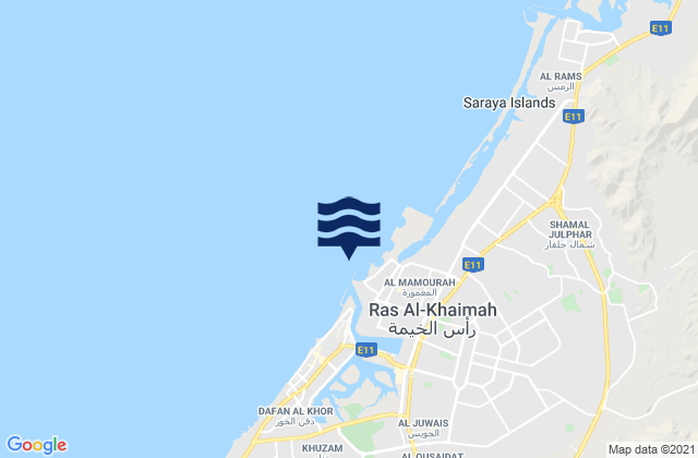 Mapa de mareas Ras al Khaymah, Iran