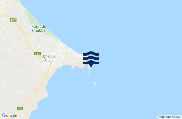Mapa de mareas Rass Kaboudia, Tunisia