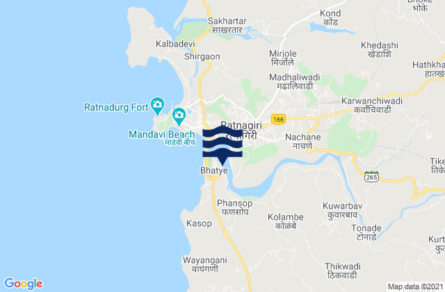 Mapa de mareas Ratnagiri Bay, India