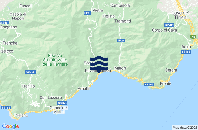 Mapa de mareas Ravello, Italy