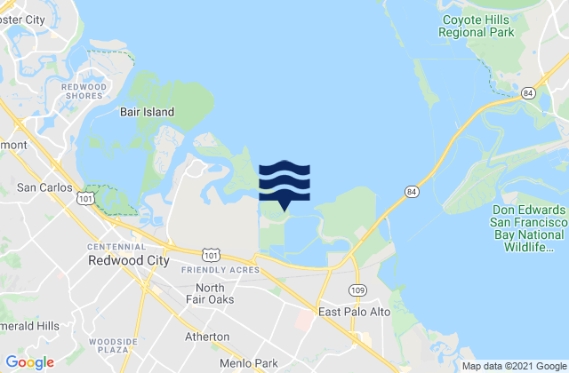 Mapa de mareas Ravenswood Slough, United States