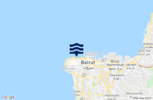 Mapa de mareas Ra’s Bayrūt, Lebanon