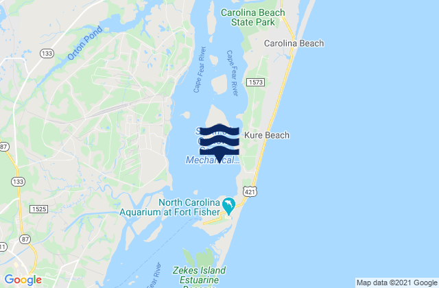 Mapa de mareas Reaves Point Channel, United States