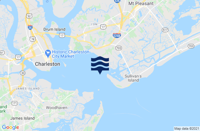 Mapa de mareas Rebellion Reach 0.8 n.mi. N. of Ft. Sumter, United States