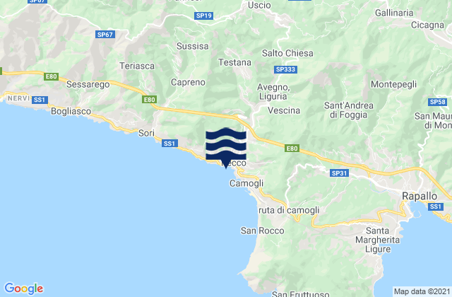Mapa de mareas Recco, Italy