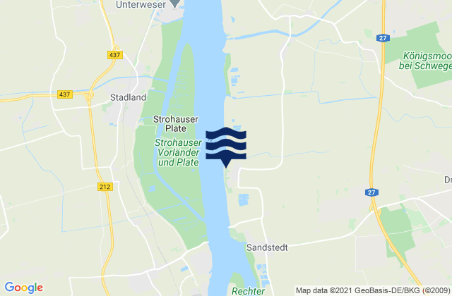 Mapa de mareas Rechtenfleth, Germany