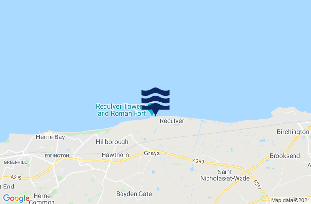 Mapa de mareas Reculver Beach, United Kingdom