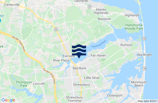 Mapa de mareas Red Bank (Navesink River), United States