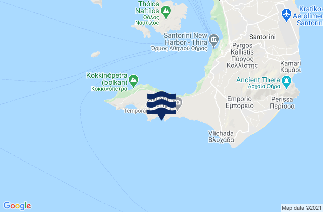 Mapa de mareas Red Beach, Greece