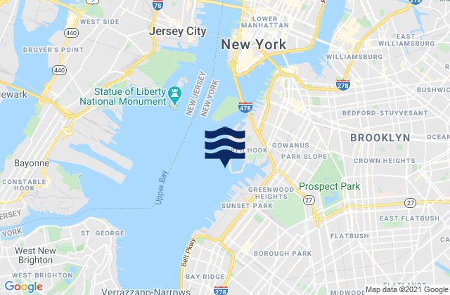 Mapa de mareas Red Hook Channel, United States