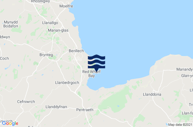Mapa de mareas Red Wharf Bay Beach, United Kingdom