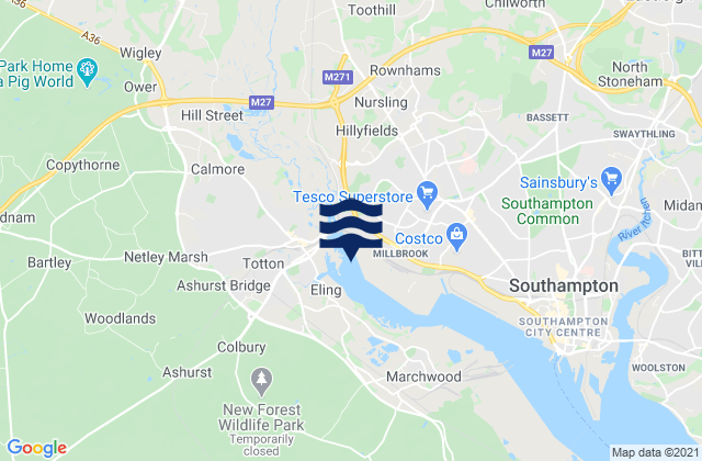Mapa de mareas Redbridge, United Kingdom