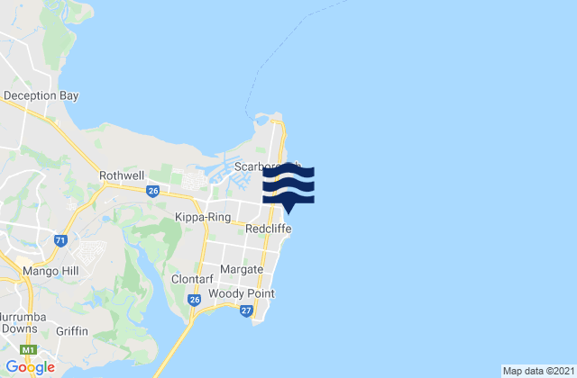 Mapa de mareas Redcliffe, Australia