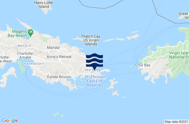Mapa de mareas Redhook Bay St. Thomas Island, U.S. Virgin Islands