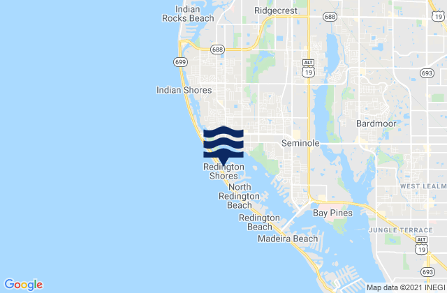 Mapa de mareas Redington Shores, United States