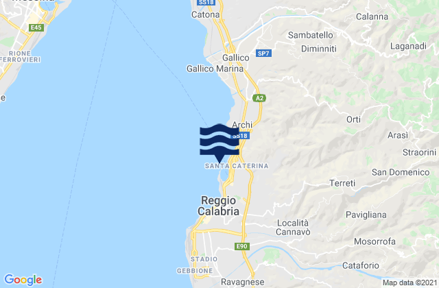 Mapa de mareas Reggio di Calabria, Italy