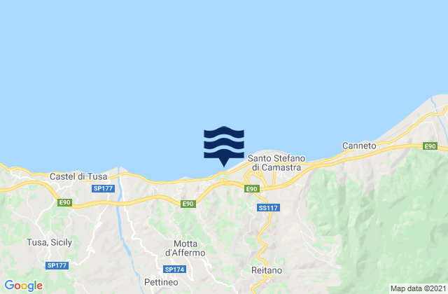 Mapa de mareas Reitano, Italy