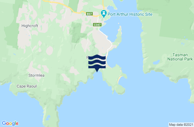 Mapa de mareas Remarkable Caves, Australia