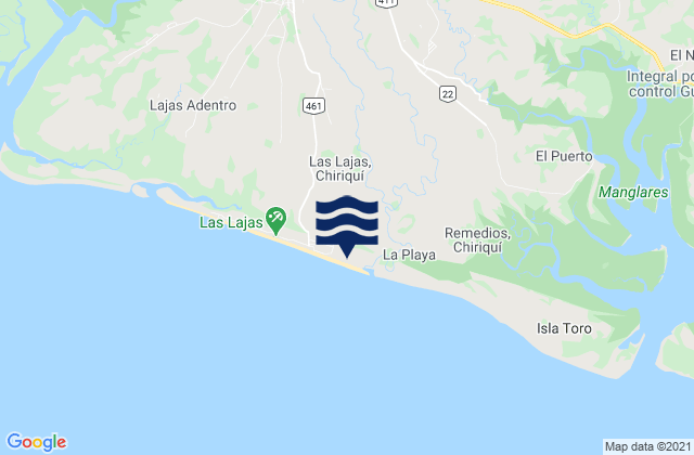 Mapa de mareas Remedios, Panama