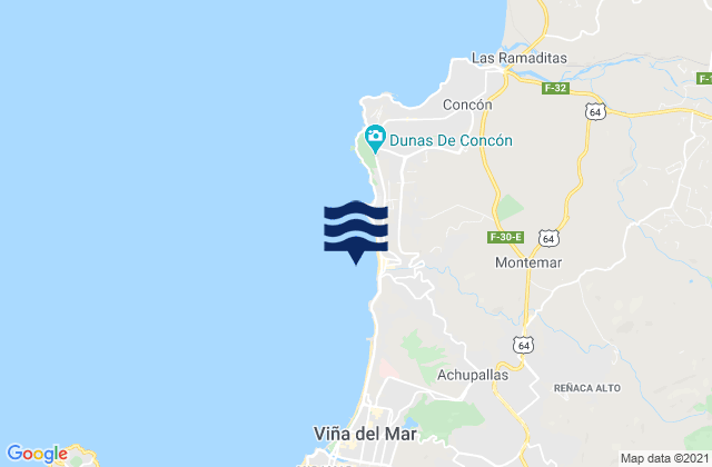 Mapa de mareas Renaca, Chile