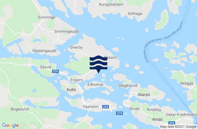 Mapa de mareas Resarö, Sweden