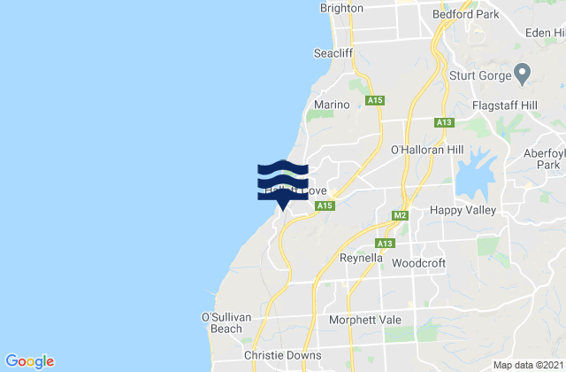 Mapa de mareas Reynella, Australia