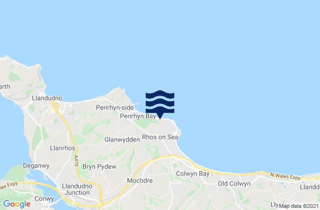 Mapa de mareas Rhos-on-Sea, United Kingdom
