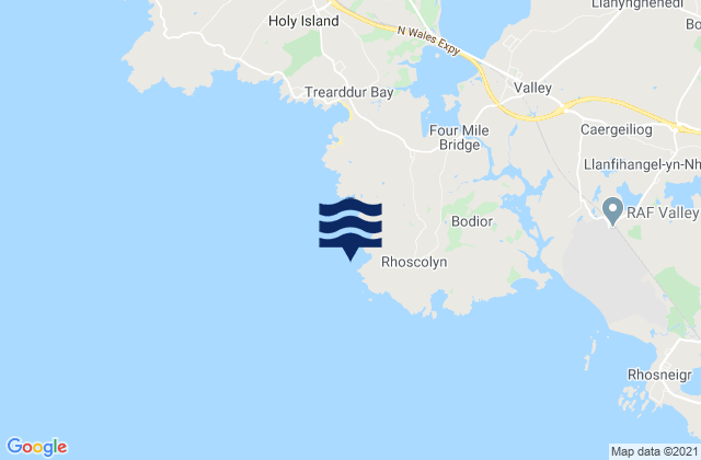 Mapa de mareas Rhoscolyn Head, United Kingdom