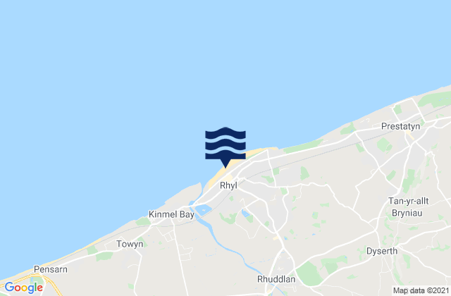 Mapa de mareas Rhyl Beach, United Kingdom