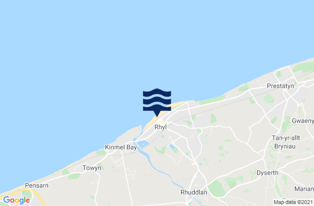 Mapa de mareas Rhyl, United Kingdom