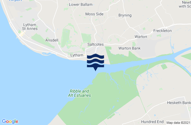 Mapa de mareas Ribble River Entrance, United Kingdom