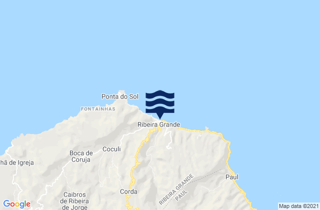 Mapa de mareas Ribeira Grande, Cabo Verde