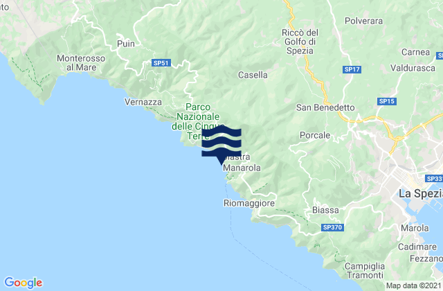 Mapa de mareas Riccò del Golfo, Italy
