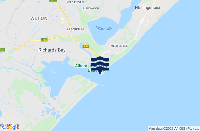 Mapa de mareas Richards Bay (Outside), South Africa