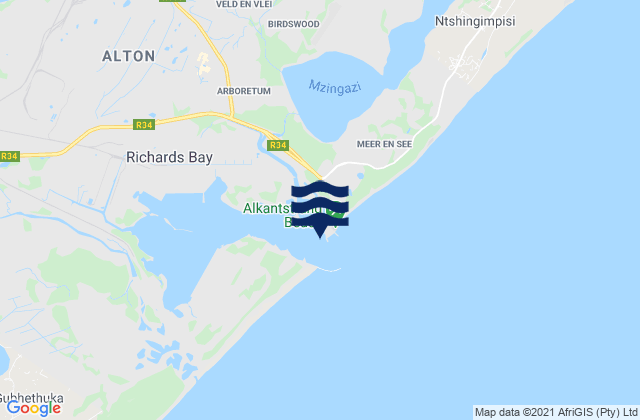Mapa de mareas Richards Bay Harbour, South Africa