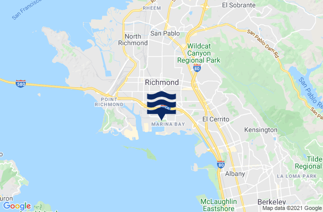 Mapa de mareas Richmond, United States