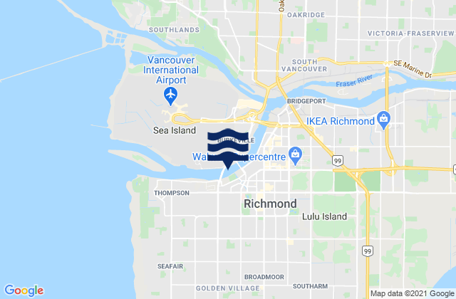 Mapa de mareas Richmond, Canada