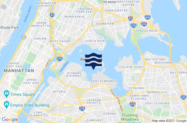 Mapa de mareas Rikers I. chan. off La Guardia Field, United States