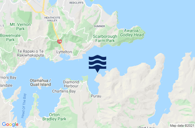Mapa de mareas Ripapa Island, New Zealand