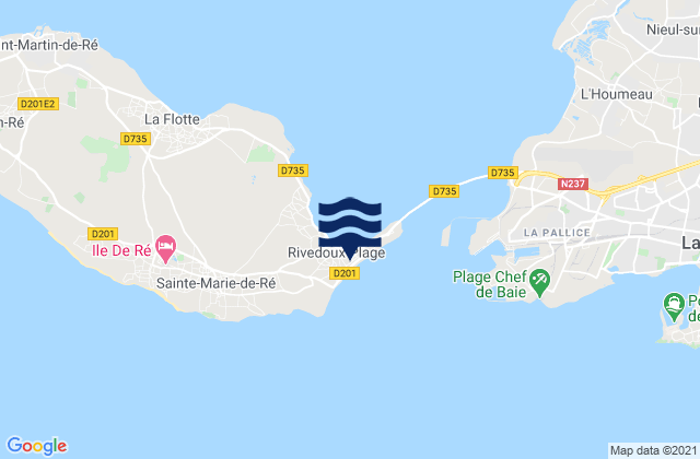 Mapa de mareas Rivedoux-Plage, France
