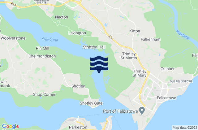 Mapa de mareas River Orwell, United Kingdom