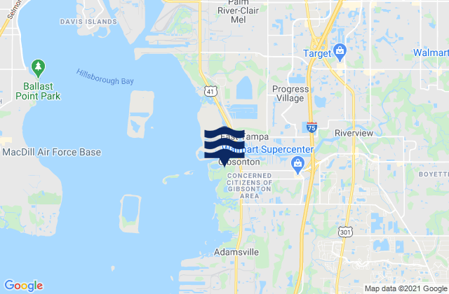 Mapa de mareas Riverview, United States